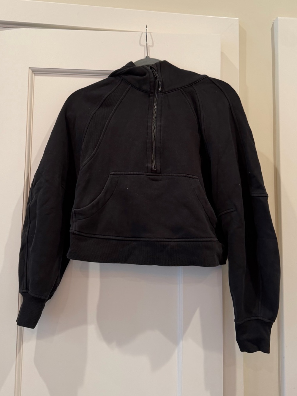 Lululemon Cropped Scuba Black Half-Zip Hoodie